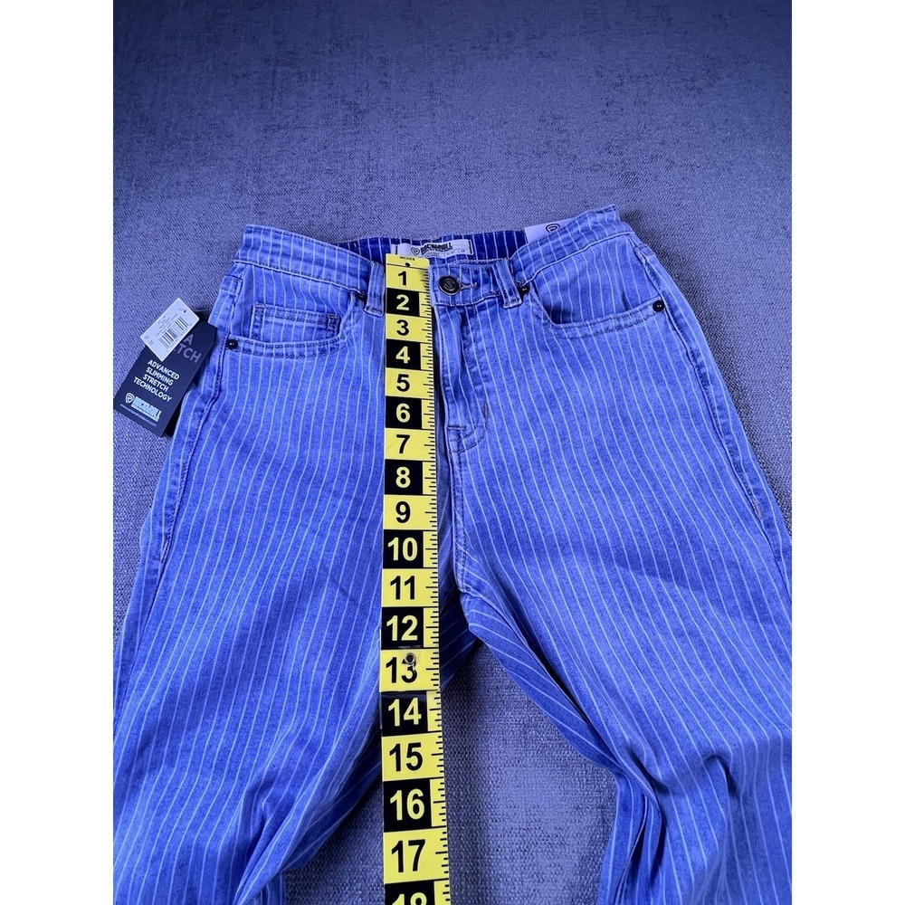 Rock & Roll‎ Jeans Women's 27x25 Straight Cropped Blue Pinstriped Stretch NWT - Picture 9 of 15